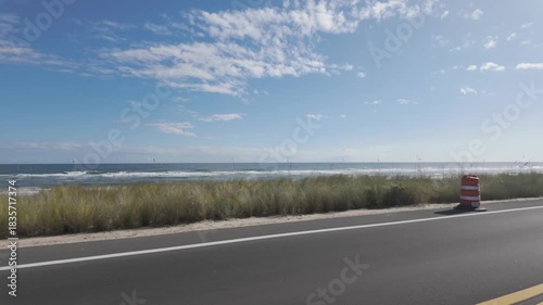 Driving along the beach road in Flagler Beach, Florida.