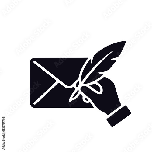 Mailing icon black and white vector design 