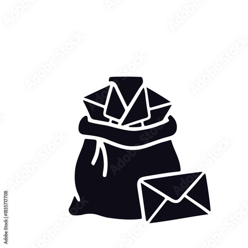 Mailing icon black and white vector design 