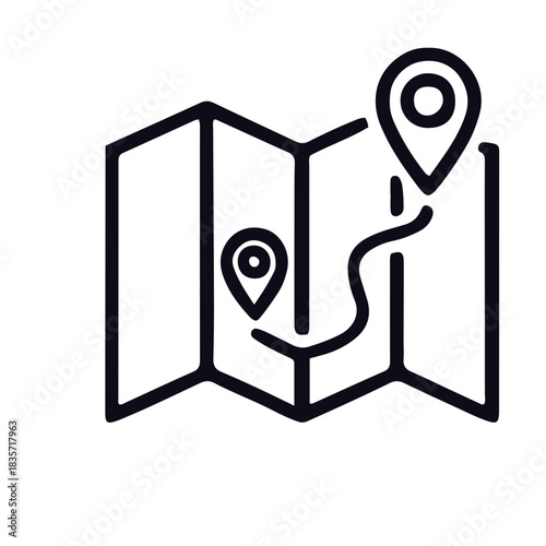 map icon black and white vector design 