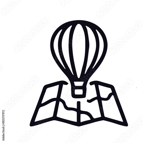 map icon black and white vector design 