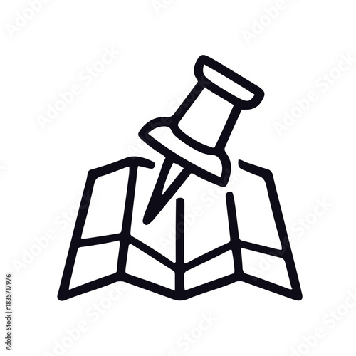 map icon black and white vector design 