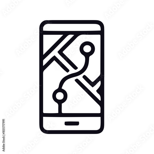 map icon black and white vector design 