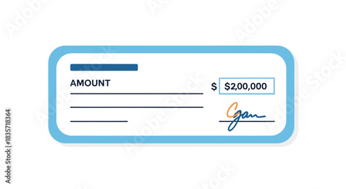Cartoon check for two million