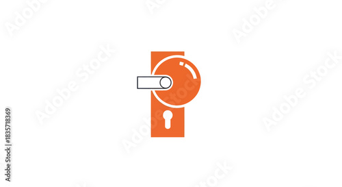 Orange doorknob icon