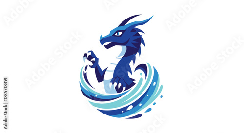 Azure dragon with a swirl