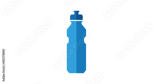 Graphic illustration of a reusable blue water bottle