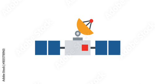 Simplified satellite with panels and antenna