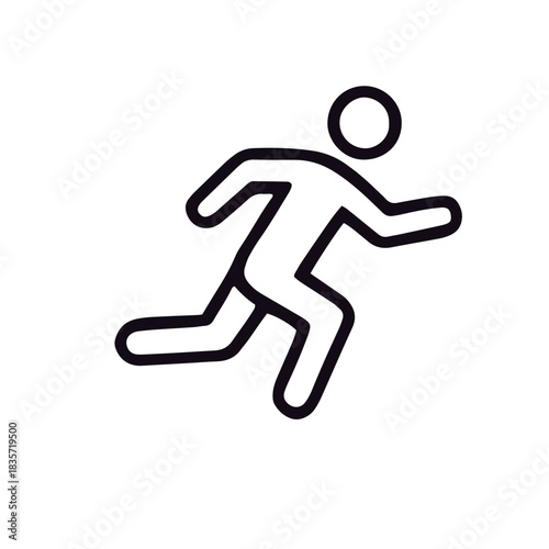 fintness outline icon black and white vector design 