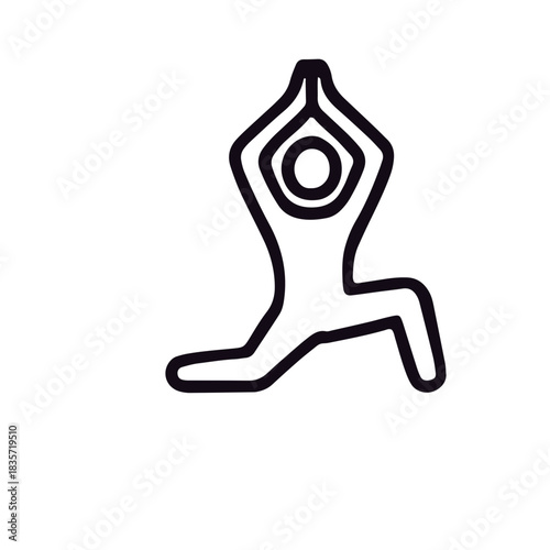 fintness outline icon black and white vector design 