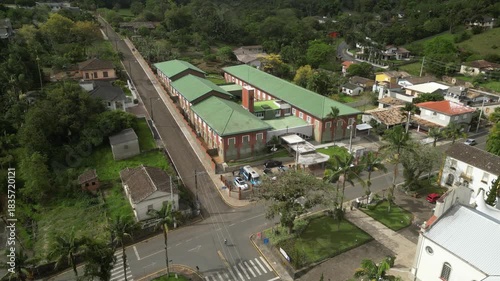 Orbital aerial view of the city