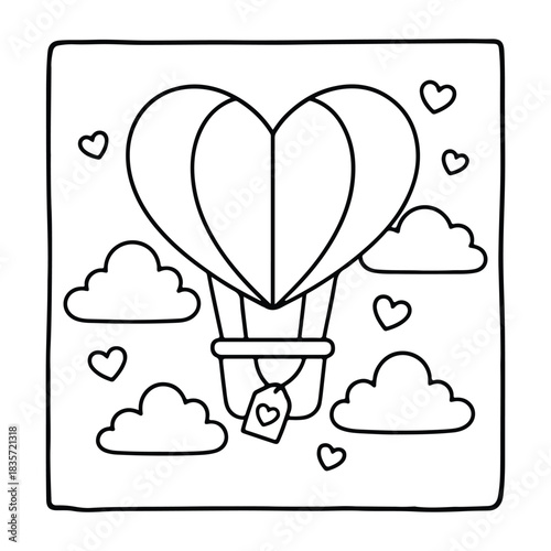 Bold and Easy Valentine's Day Coloring Page for Kids and Adults, Cozy Love Coloring Page, Cute and Cozy, Bold and Easy, Fun Romantic, Hygge-Inspired Designs, Valentine's Day, Self-love, Victor art.