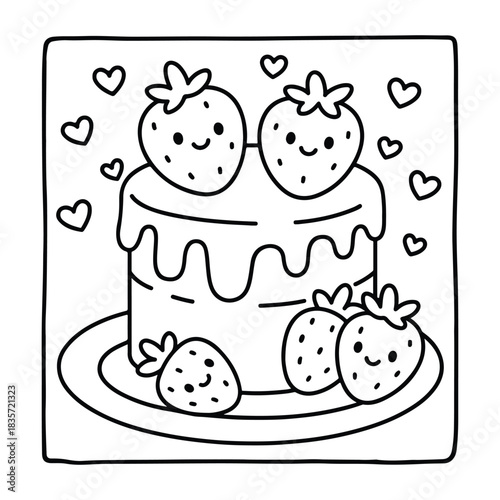 Bold and Easy Valentine's Day Coloring Page for Kids and Adults, Cozy Love Coloring Page, Cute and Cozy, Bold and Easy, Fun Romantic, Hygge-Inspired Designs, Valentine's Day, Self-love, Victor art.