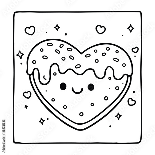 Bold and Easy Valentine's Day Coloring Page for Kids and Adults, Cozy Love Coloring Page, Cute and Cozy, Bold and Easy, Fun Romantic, Hygge-Inspired Designs, Valentine's Day, Self-love, Victor art.