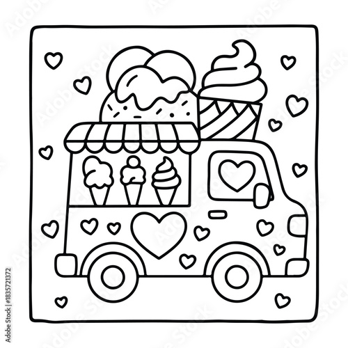Bold and Easy Valentine's Day Coloring Page for Kids and Adults, Cozy Love Coloring Page, Cute and Cozy, Bold and Easy, Fun Romantic, Hygge-Inspired Designs, Valentine's Day, Self-love, Victor art.