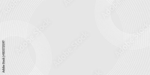 White geometric abstract background overlap layer on bright space with lines effect decoration. Modern graphic design element circles style concept for banner.