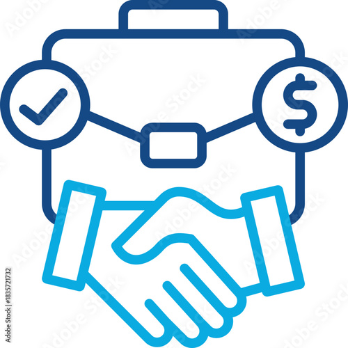 Business Deal line color icon