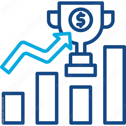 Financial Success line color icon