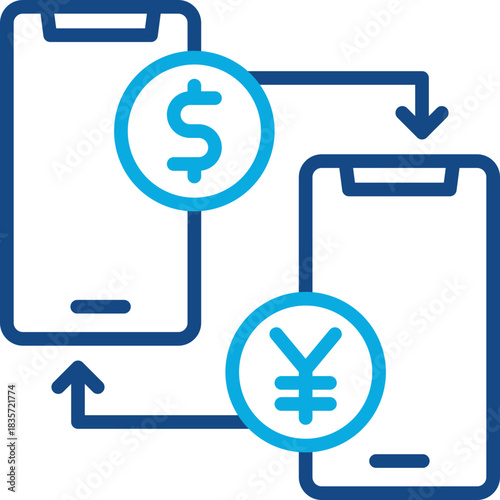 Money Transfer line color icon