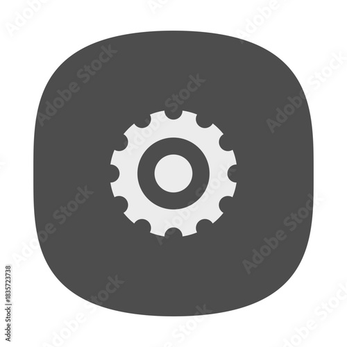 Cog Icon Vector – Black and White Settings Symbol
