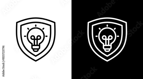 Ip Shield With Icon Set Design