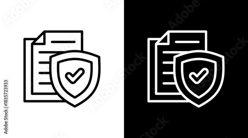 Protected With Icon Set Design
