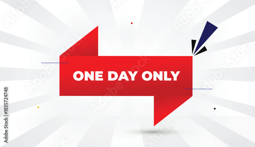 one day only editable eps format web banner vector art illustration template design red gradient shapes bold font white gray gradient abstract illustration sun shine business background 4k modern crea