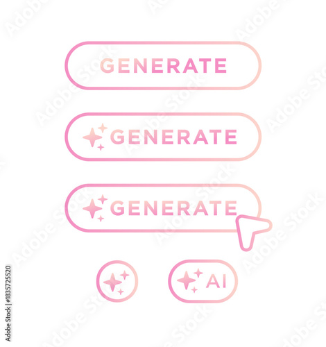 Generate AI Button, AI Button, AI Vector, AI Button Vector, Artificial Intelligence Button, UI Button, Smart Phone Button, Artificial Robotics, Automation Button