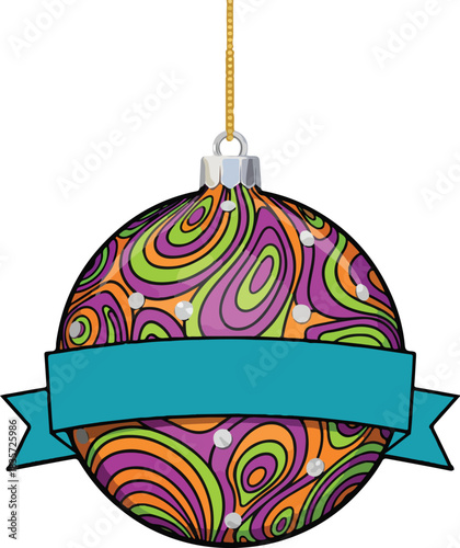psychedelic christmas ornament. christmas elements vector art