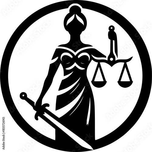 Lady Justice Vector Icon