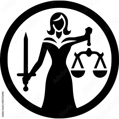 Lady Justice Vector Icon