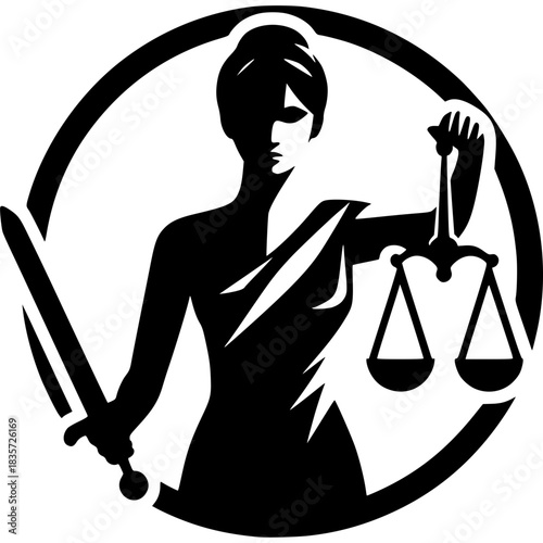 Lady Justice Vector Icon
