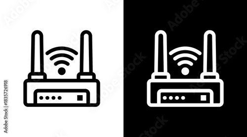 Router With Icon Set Design