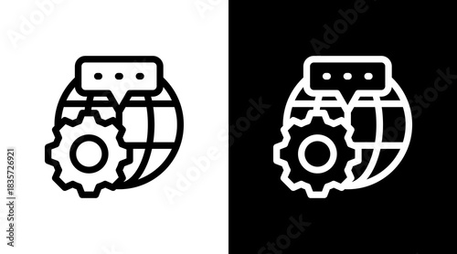 Dns Settings With Icon Set Design