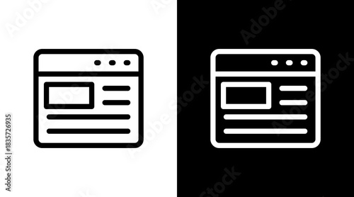 Web Page With Icon Set Design