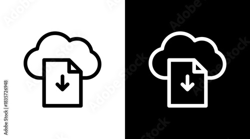 Download Cloud With Icon Set Design