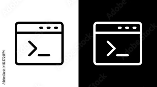 Terminal Console With Icon Set Design