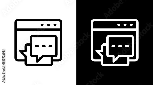 Online Chat With Icon Set Design