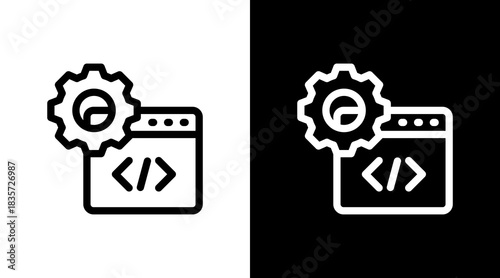 Web Developer With Icon Set Design