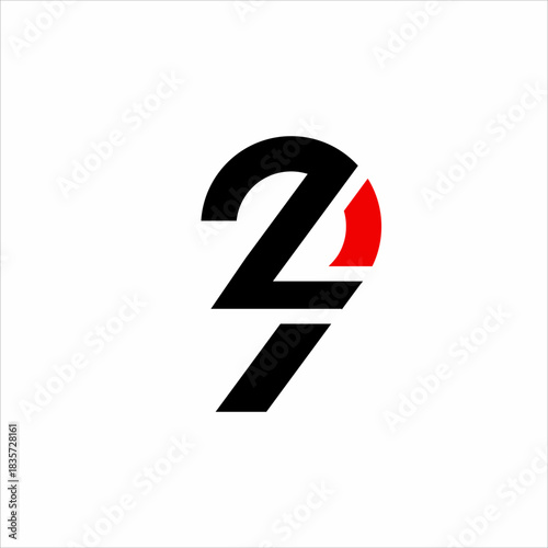 Elegant abstract 921 number logo design.