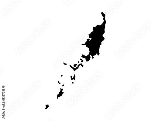 Minimalist flat black vector silhouette of Palau map, simple island outline for cartography artwork, education, and modern design