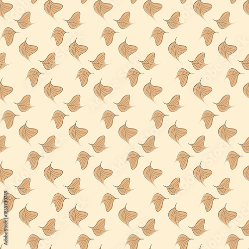 Seamless leaf pattern. Tropical leves wallpaper. Endless background. Vector hand drawn design for fabric, textile, wallpaper, poster, cover, invitation. Trendy print. Ornament with twigs.