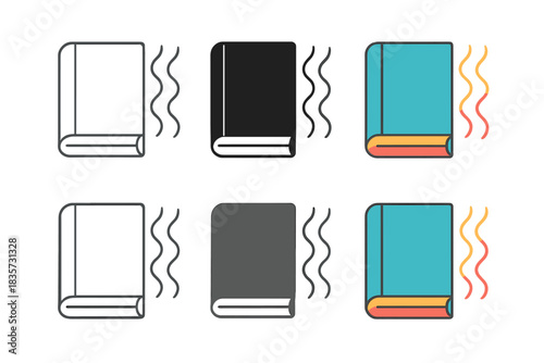 Abstract Thoughts Journal. Closed journal emitting faint interference waves, abstract visualization of thoughts existing in