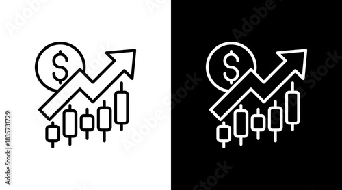 Stock Market With Icon Set Design