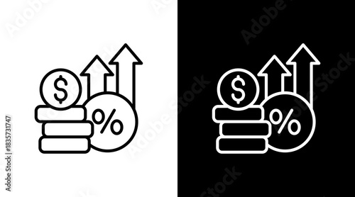 Interest Rate With Icon Set Design