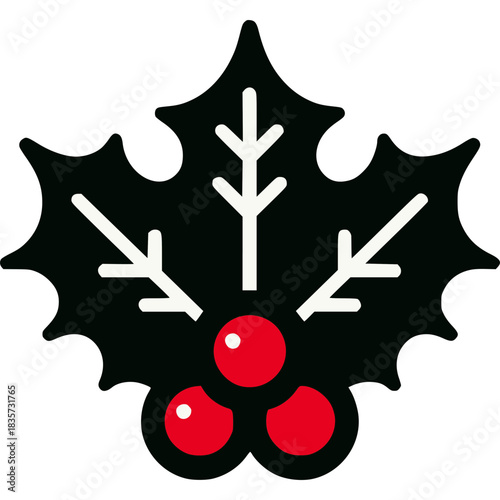 Holly Leaves Icon Vector
