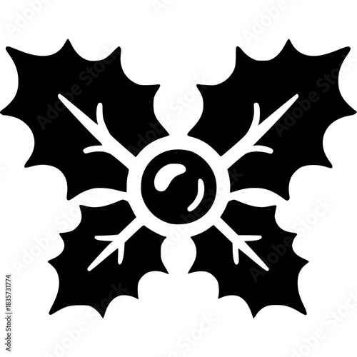 Holly Leaves Icon Vector