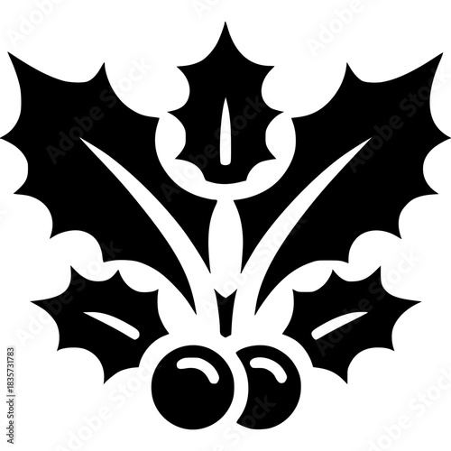 Holly Leaves Icon Vector