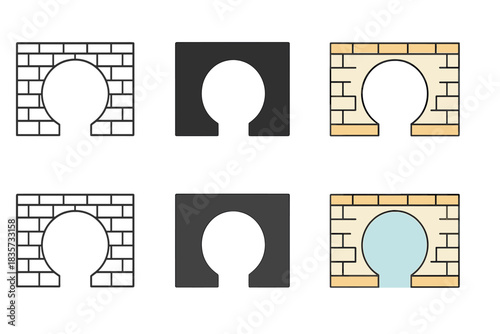 Moon Gate Designs. Overhead plan of moon gate architecture integrated with garden wall, clean geometric proportion and traditional