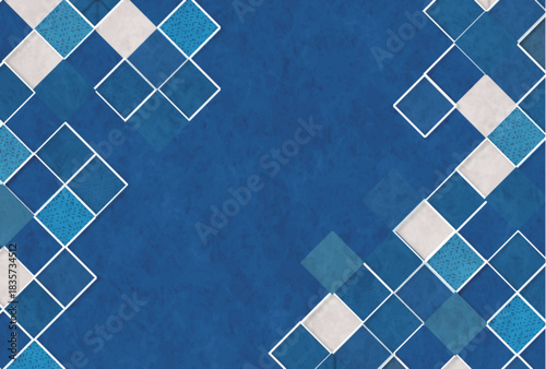 青　和柄　立体　模様　背景